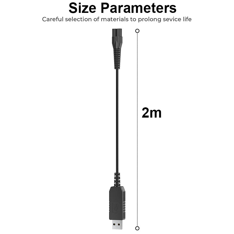 2m USB Charging Cable for Wahl Color Pro 9649 Hair Clipper Clipper Charging Cable HIP