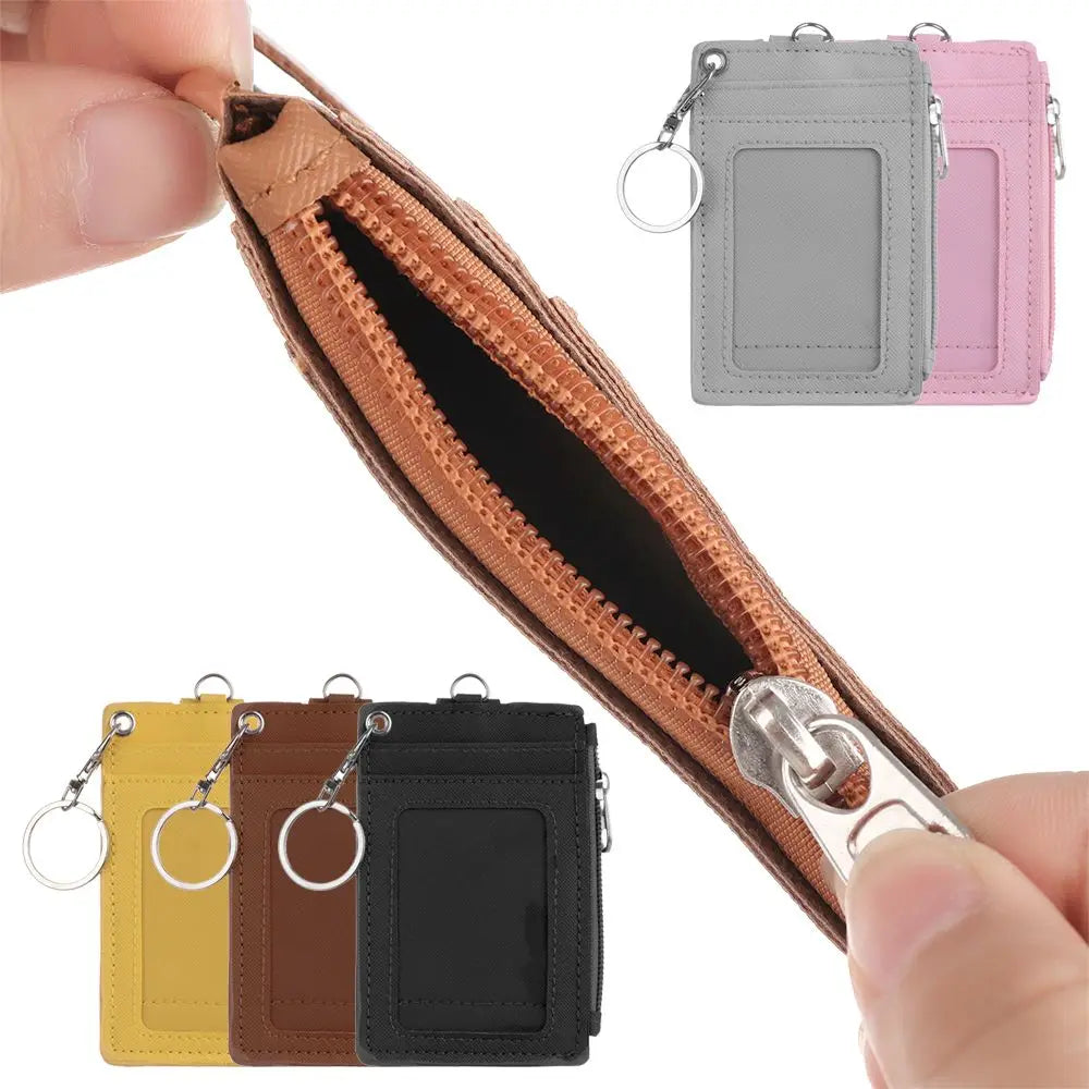 PU Leather Card Holder Wallet with Keychain & Coin Purse Card Holder Wallet HIP
