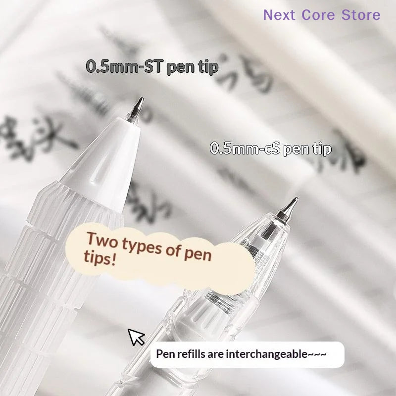 5-Pack Korean Retractable Gel Pens – 0.5mm Black Ink Set Retractable Gel Pen HIP