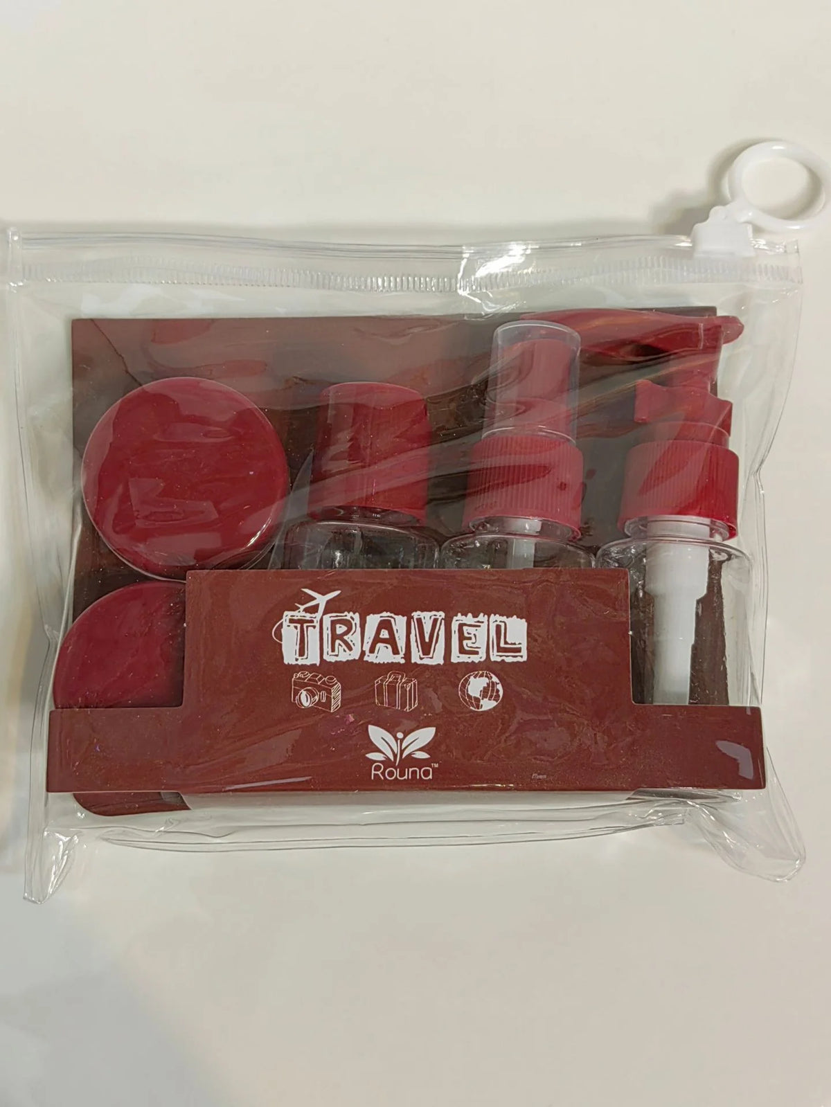 6pcs Travel Bottles, Leakproof Refillable Travel Accessories ToiletriesContainers, Travel Size Lotion Cream Shampoo Bottle Set HIP red