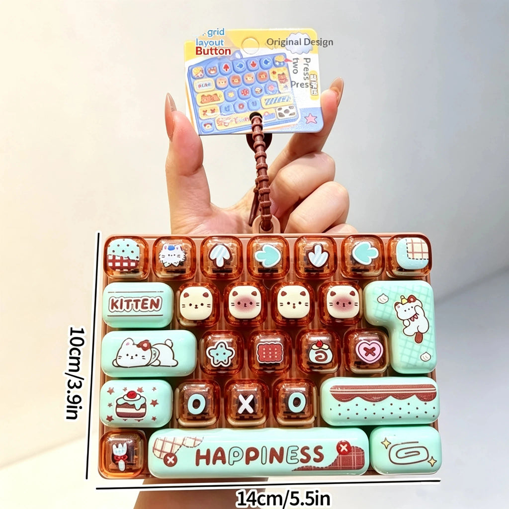 Mini Keyboard Fidget Toy – Cute Animal Keycaps | Bag Charm Fidget Toy HIP one size A2