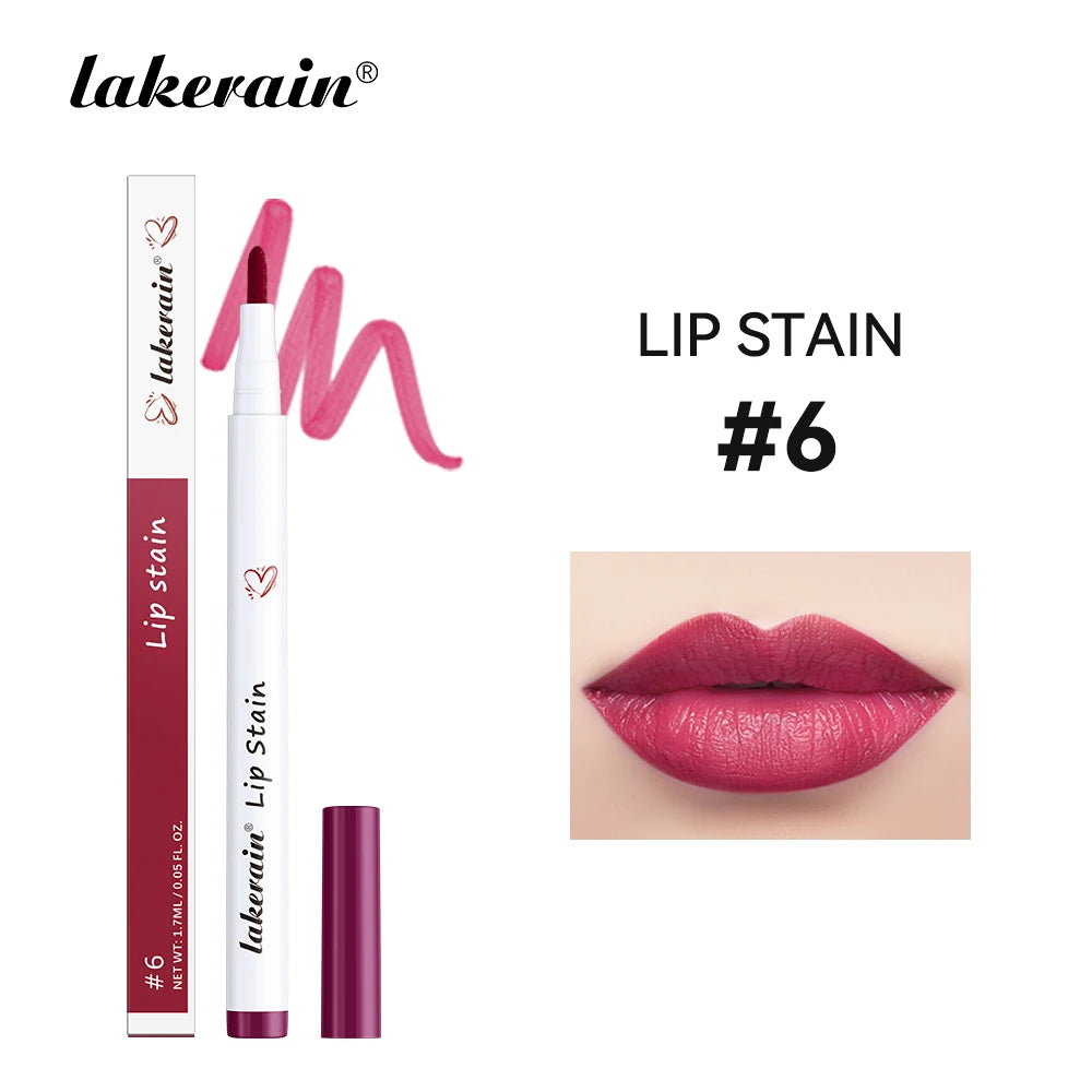 6Colors Lip Stain Pencil Liquid Lip Liner Waterproof Plumping Lip Tint Natural Matte Nude Brown Long Lasting Beauty Makeup Pen HIP 06