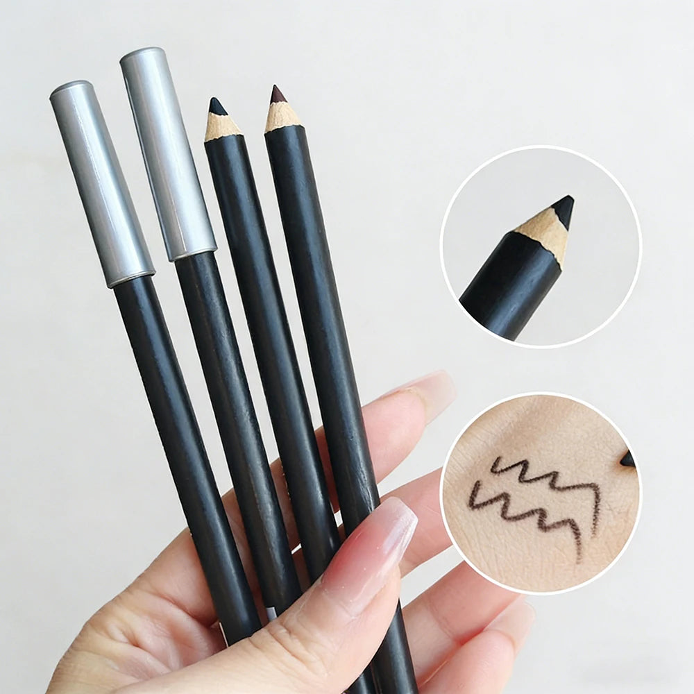 Waterproof Black Brown Eyeliner Brow Pencil Smudge Proof Lasting Dual Use Hard Tip for Precise Lines Beginner Friendly Makeup HIP