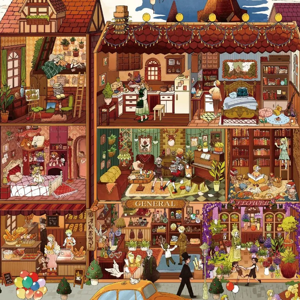 British Town Miniature Scene Sticker Book – 200+ PET Stickers Craft Sticker Book HIP