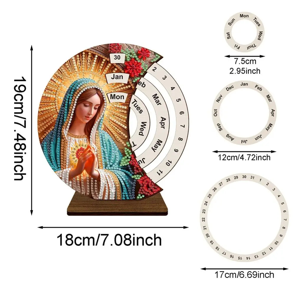 3D Diamond Art Perpetual Calendar – DIY Rotating Wooden Kit Diamond Art Craft Kit HIP