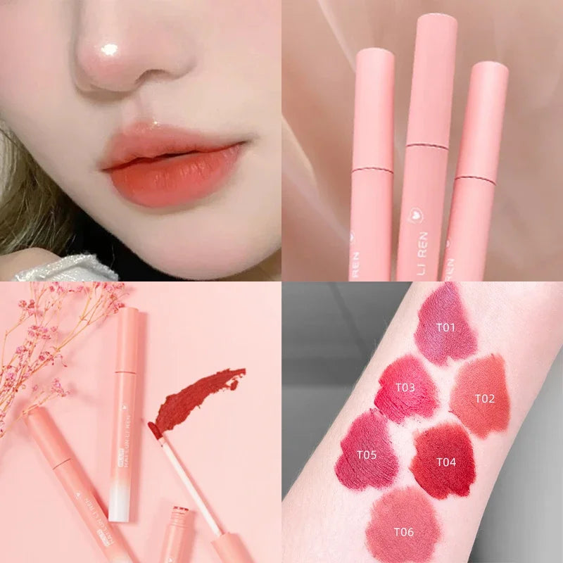 Matte Lipstick Lip Gloss Light Thin Texture Lips Tint Long Lasting Lip Mud White Peach Lip Glaze For Lips Women Cosmetic HIP