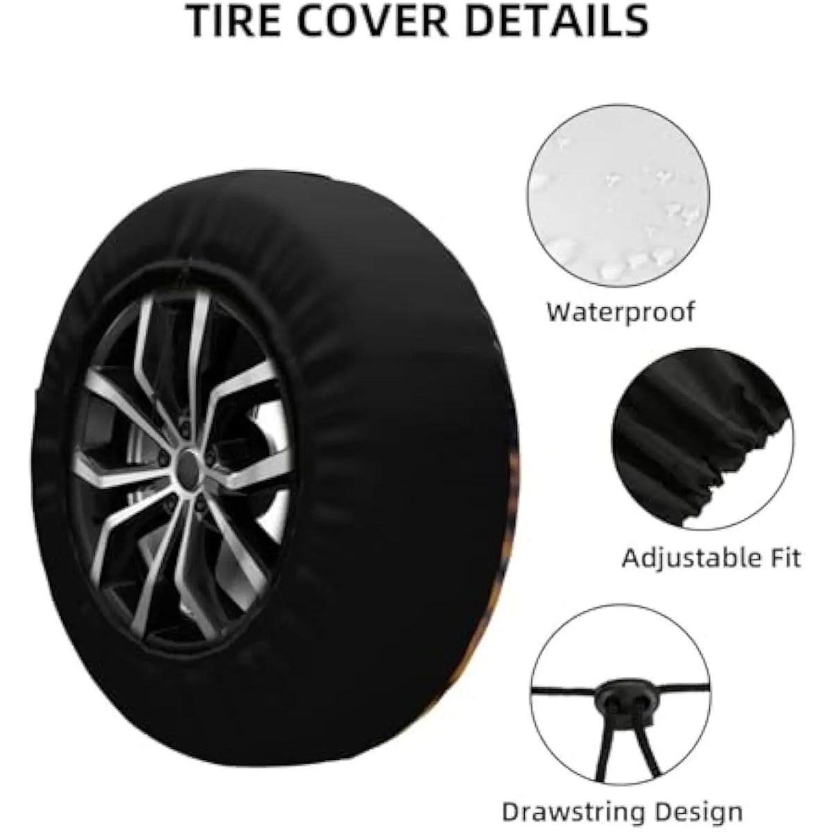 Fierce Otter Sunset Spare Tire Cover – Weatherproof Polyester Spare Tire Cover HIP