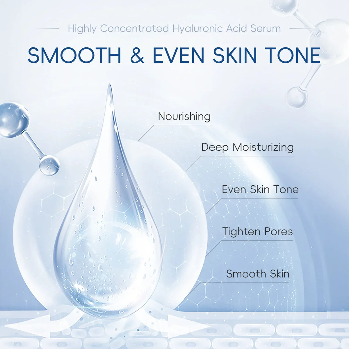 LAIKOU Hyaluronic Acid Face Serum – Hydrate, Firm & Brighten Hyaluronic Acid Serum HIP
