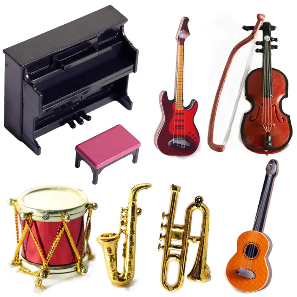 1/12 Miniature Musical Instruments Set – Dollhouse Accessories Dollhouse Accessories HIP