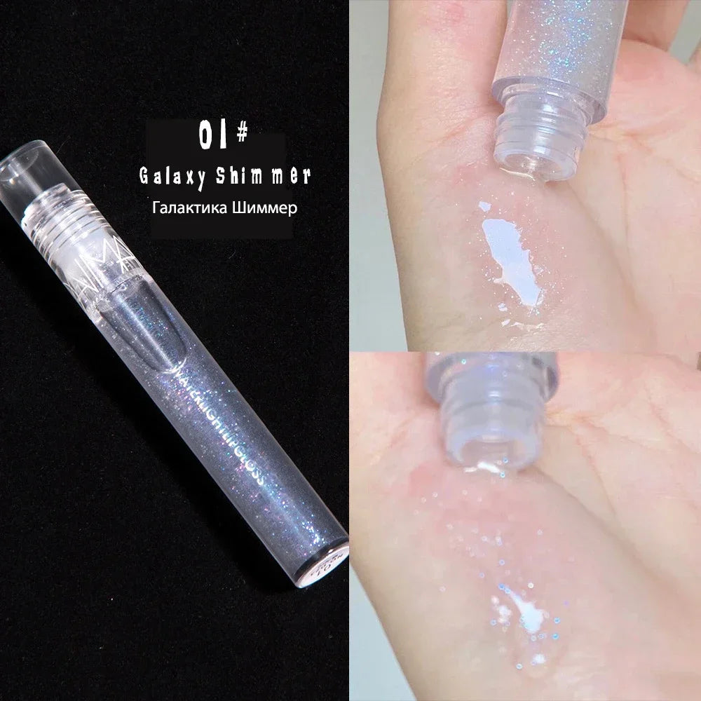 Wet Gloss Crystal Jelly Lip Gloss Shiny Clear Mirror Moisturizing LipGloss Glitter Liquid Lipstick Lips Oil Lip Tint Care Makeup HIP
