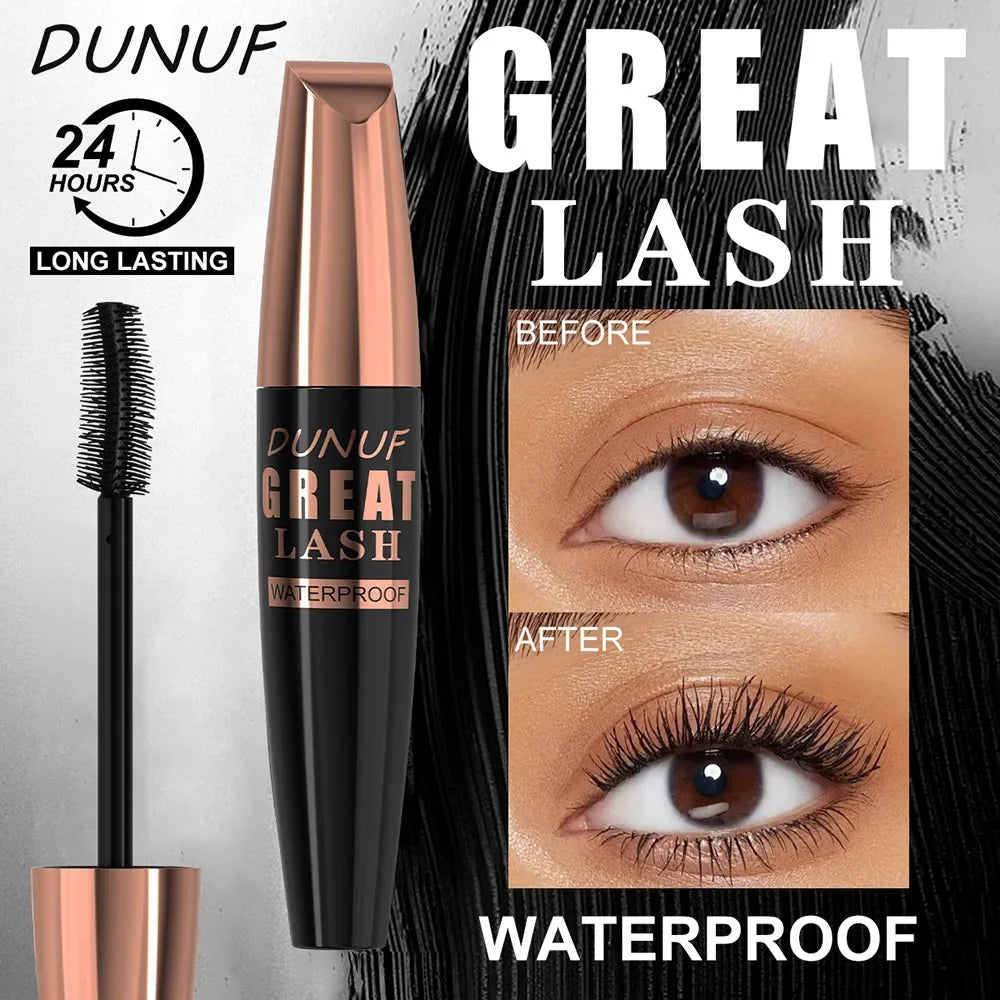 DUNUF 24HR Waterproof Mascara – Volume, Length & Curl Waterproof Mascara HIP