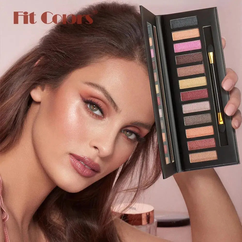 Fit Colors 12-Shade Eyeshadow Palette – Blush & Contour Kit Eyeshadow Palette HIP