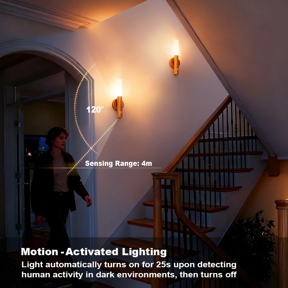 Magnetic LED Wall Light PIR Motion Sensor 360° Rotation LED Wall Lamp HIP