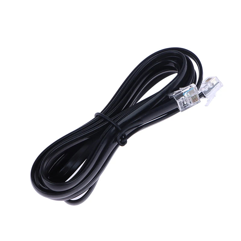 RJ12 6P6C Male to Male Telephone Extension Cable 1–5m Telephone Extension Cable HIP black1m