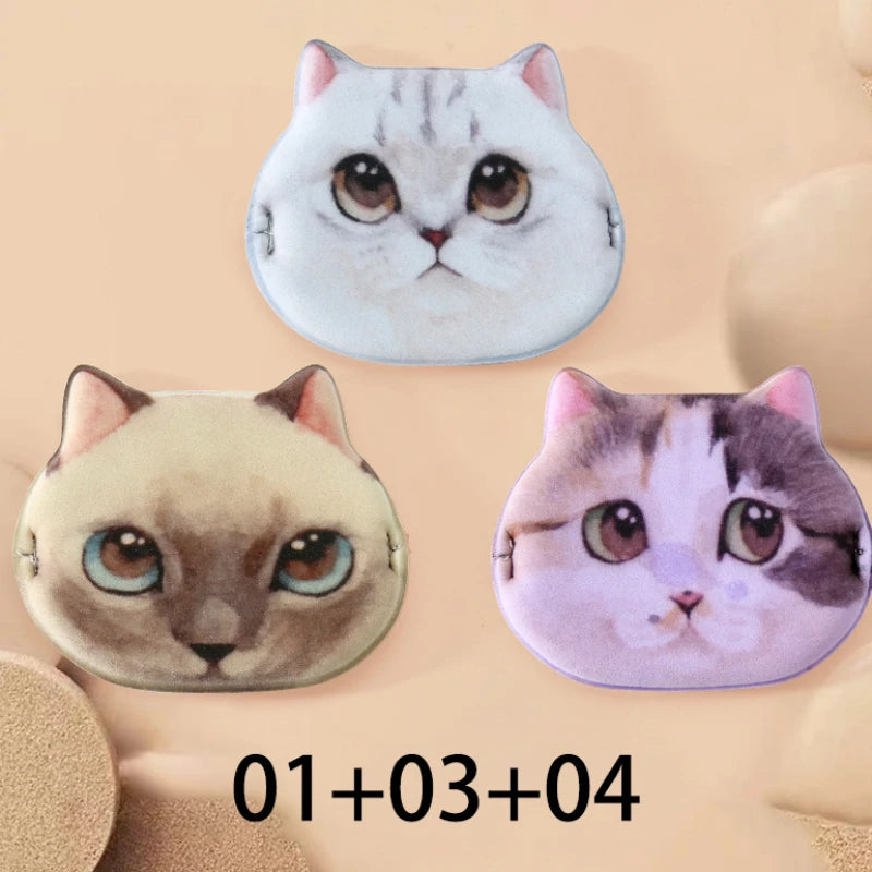 1/4pcs Kitty Air Cushion Powder Puff Cute Cat Cosmetic Puffs Hydrophilic Non-latex Facial Foundation Beauty Tool Dry Wet Makeup HIP 3Pcs Mix A