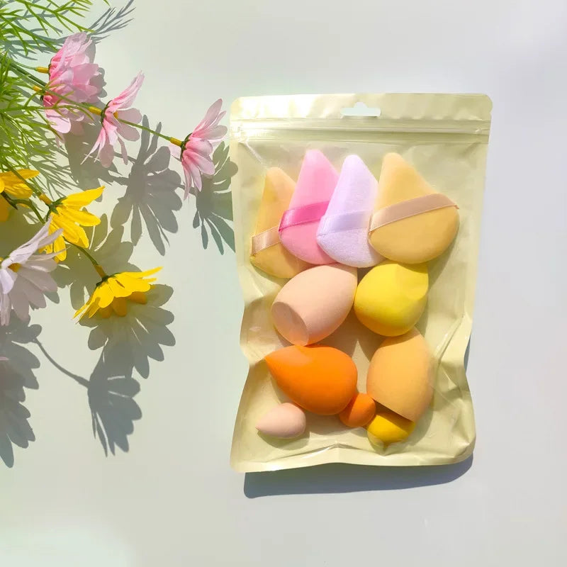 7/12Pcs Cosmetic Puff Makeup Sponge Beauty Egg Foundation Sponges Powder Puff Women Make Up Accessories Beauty Tools HIP 11pcs yellow