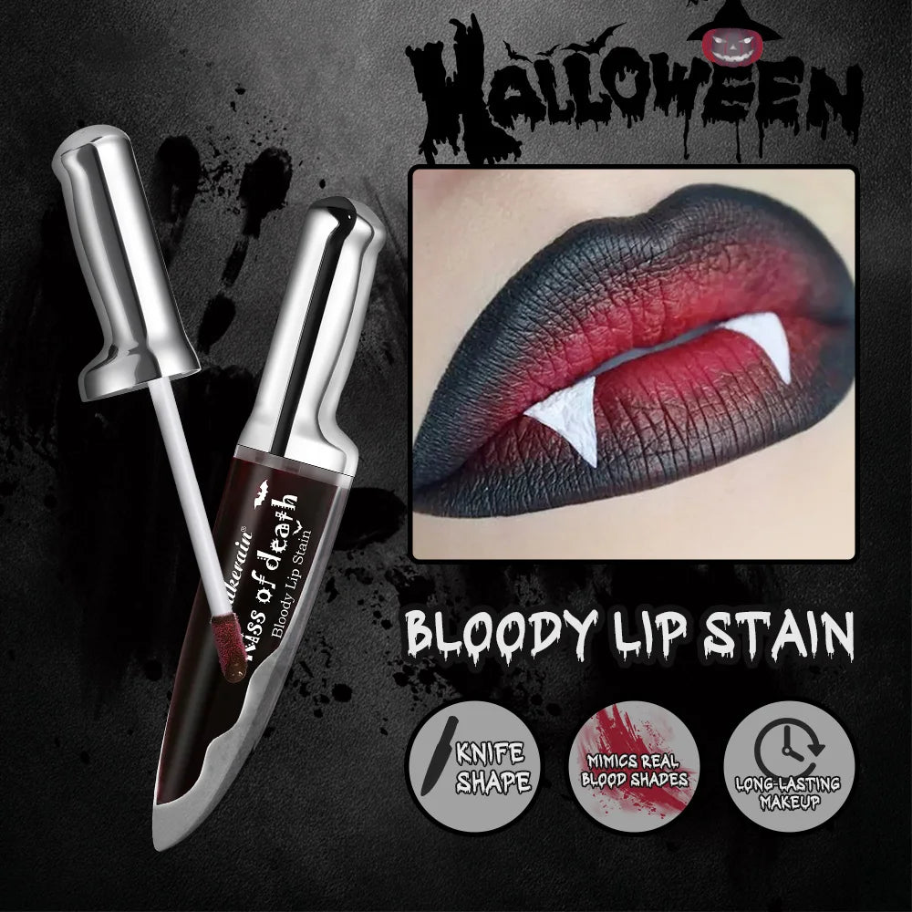 Lip Stain Kiss of Death Bloody Gothic Matte Long Lasting Waterproof Change of Black Vampire Halloween Cosplay Makeup HIP