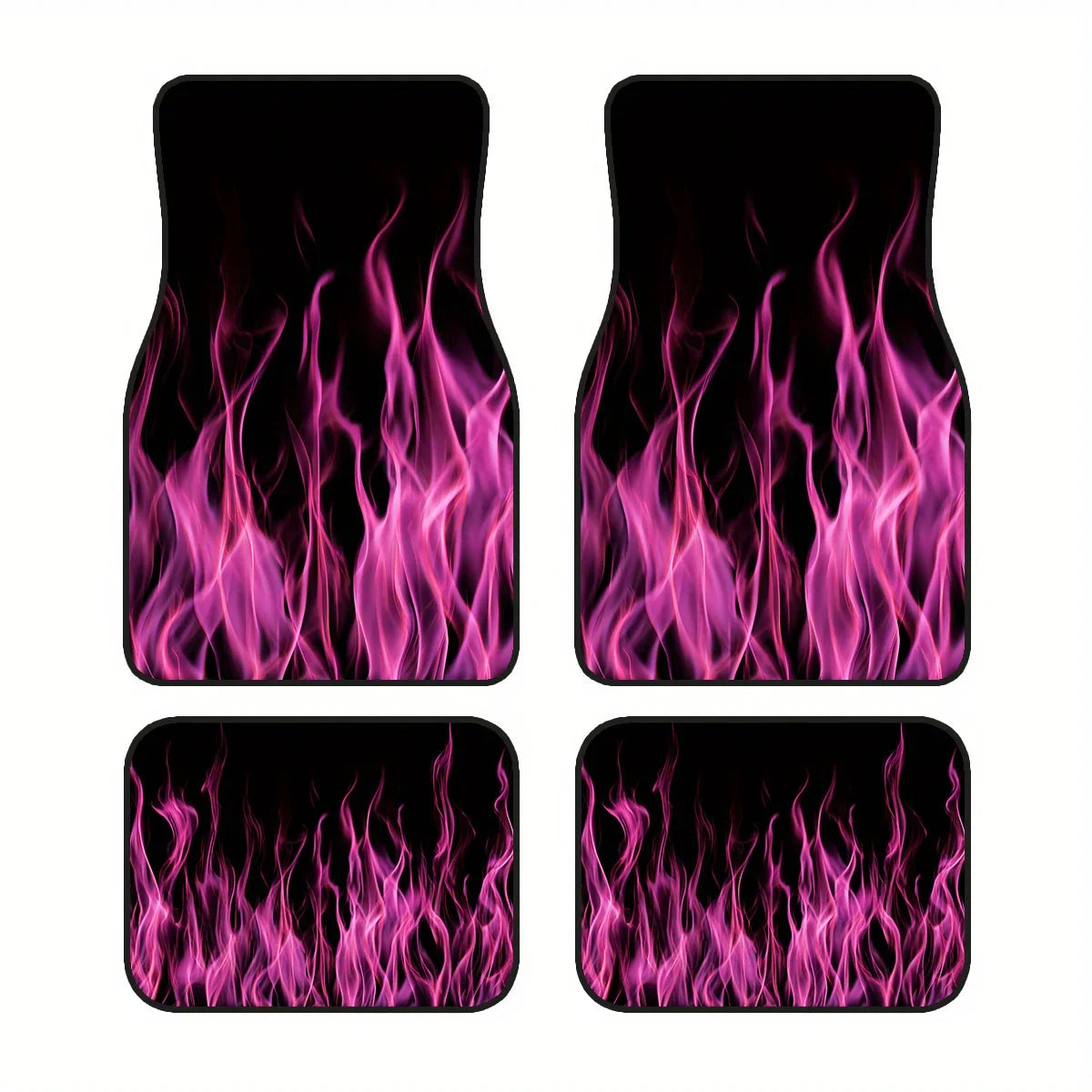 4-Piece Non-Slip Car Floor Mats – Pink Purple Flame Pattern Car Floor Mats HIP 1
