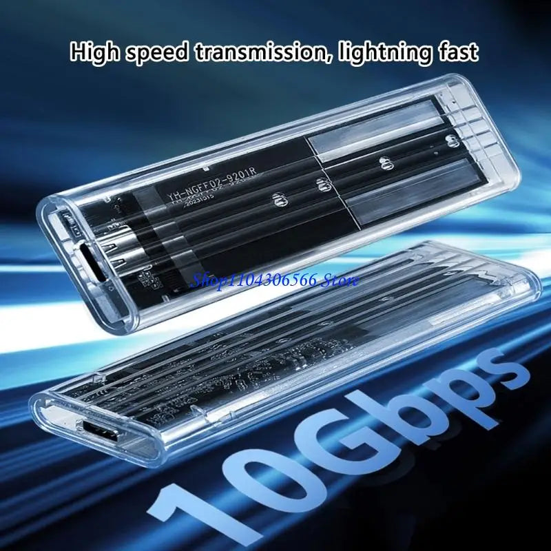 M.2 NVMe SSD Enclosure – Clear Shell, USB 3.0, Up to 10Gbps SSD Drive Enclosure HIP