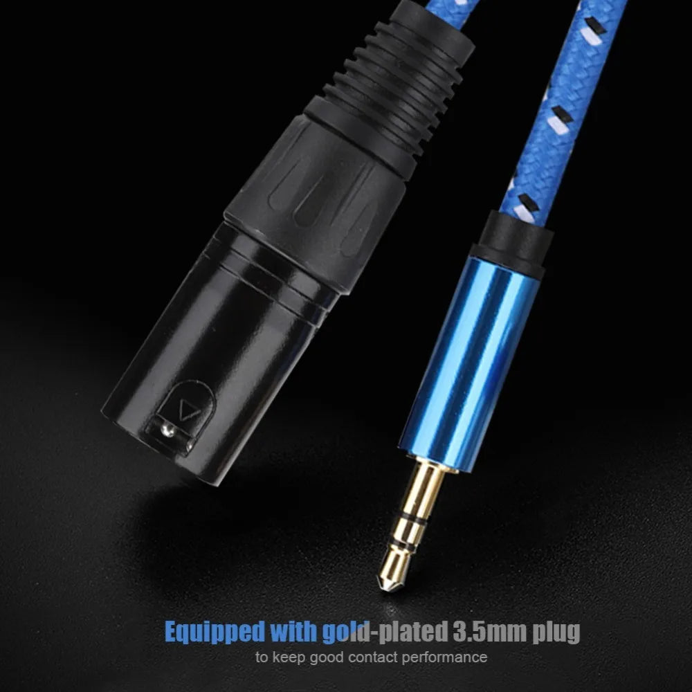 3M 3.5mm to XLR Male 3-Pin Audio Patch Cable – Blue Audio Patch Cable HIP