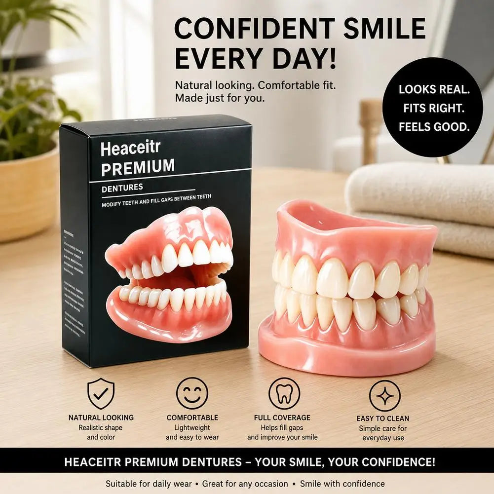 Latest Technology Complete Set of High-end Silicone Dentures Adjustable Dentures Confident Smile Oral Care Reusable Teeth HIP