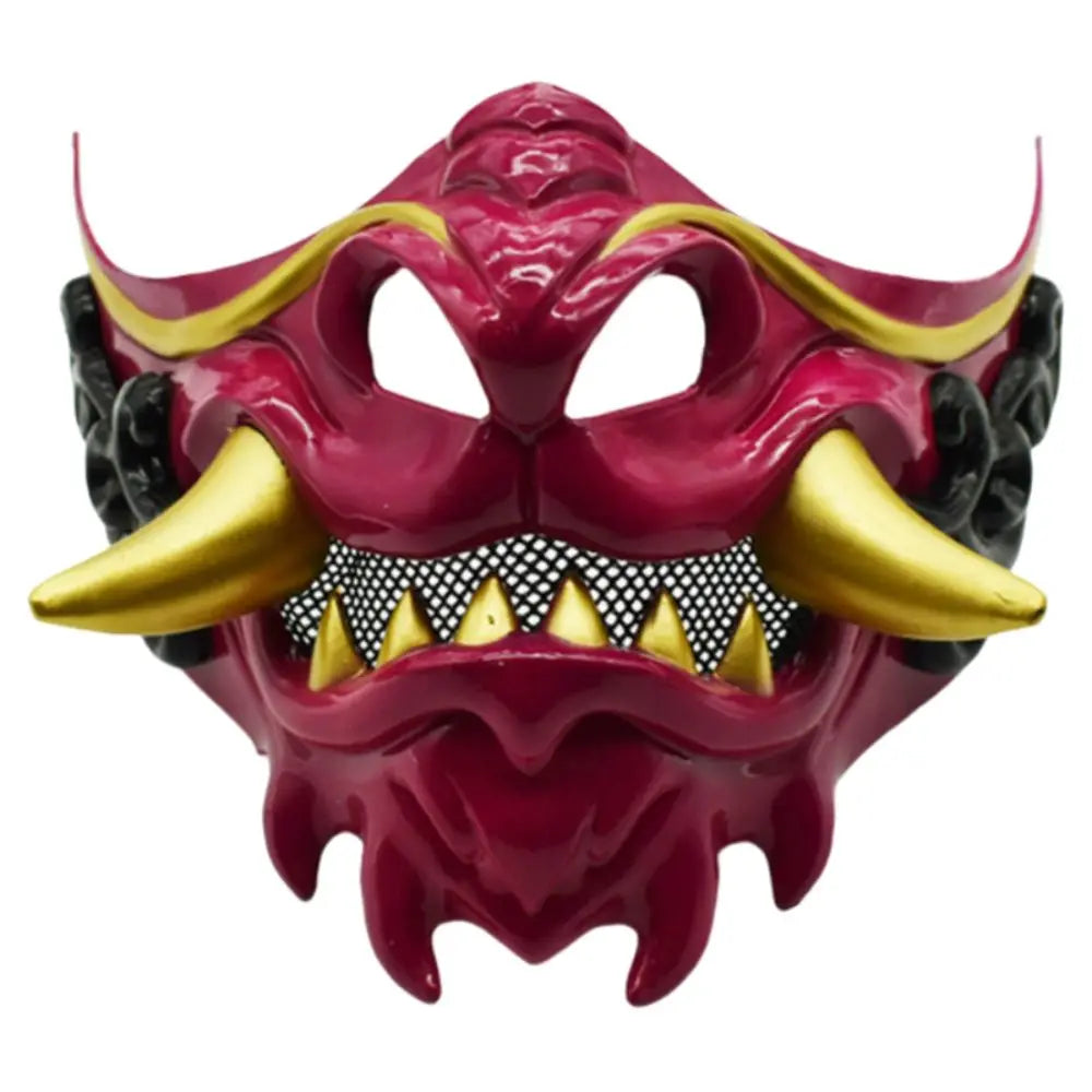 3D Japanese Samurai Cosplay Mask – Fang Halloween Full Face Mask Cosplay Face Mask HIP
