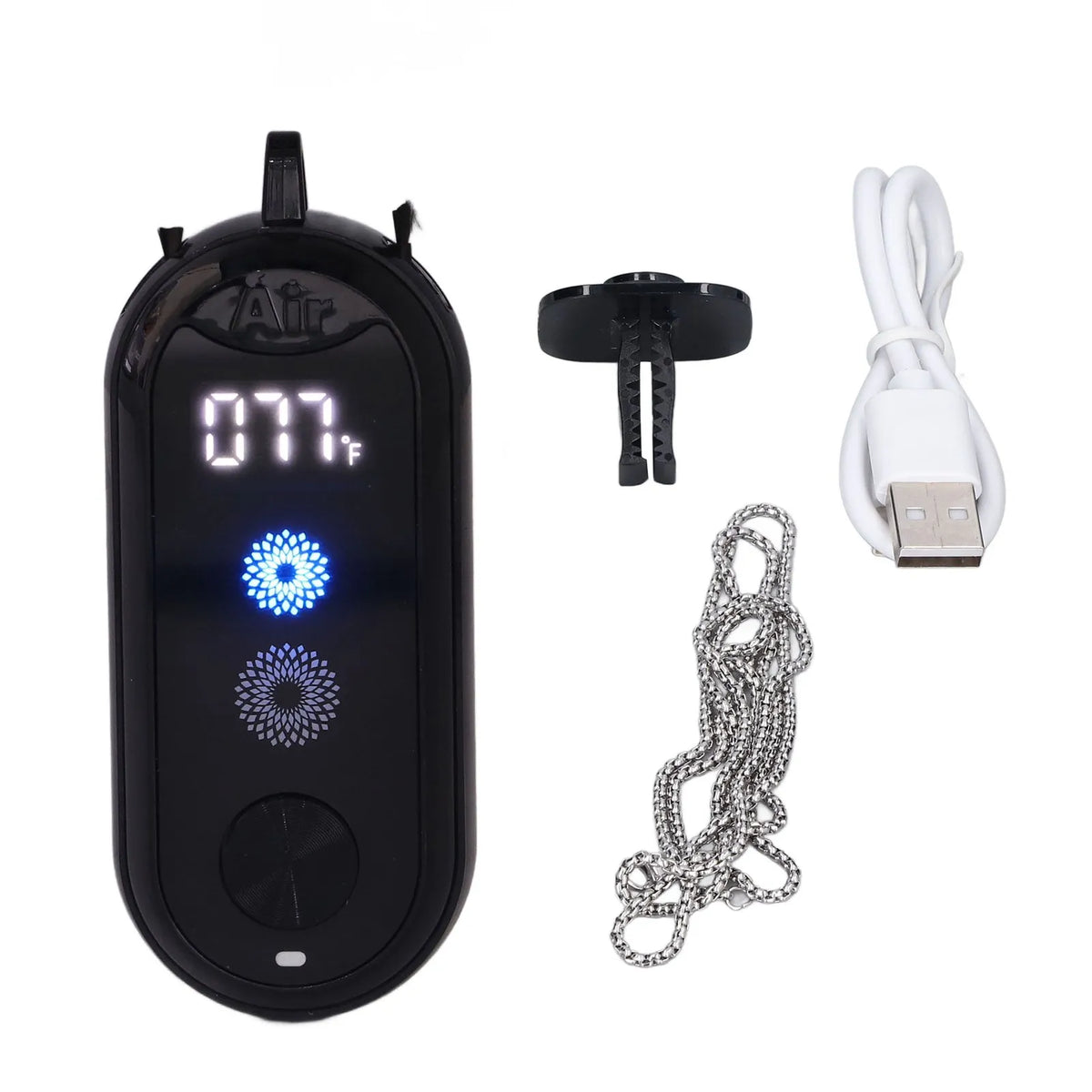 Mini Portable Air Freshner Wearable Air Purifier Generator Mini Portable Air Freshner USB Rechargeable for Travel HIP black