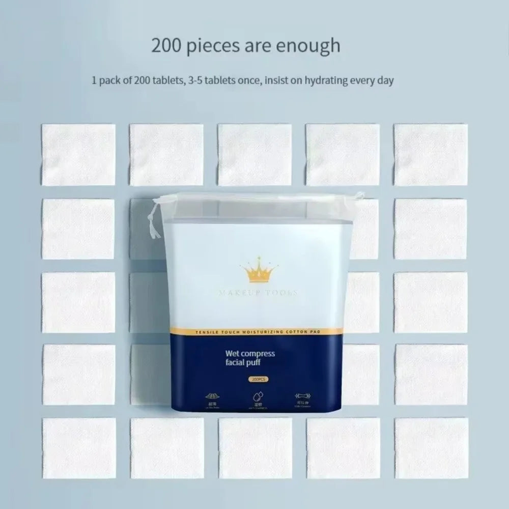 200-Pack Stretchable Facial Cotton Pads – Makeup Remover & Toner Facial Cotton Pads HIP