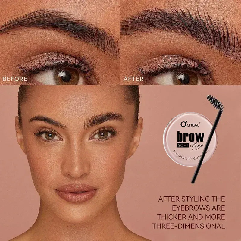 1pcs Waterproof 3D Eyebrow Styling Cream Quick-drying Makeup Eyebrow Sculpt Soap Natural Wild Brow Pomade Setting Gel Wax HIP