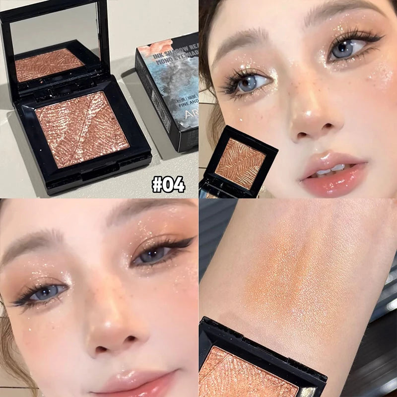 Monochrome Eyeshadow Palette Chrome Blue Pearl Glitter Highgloss Brightening Lasting Waterproof Metallic Luxury Eyeshadow Makeup HIP 04