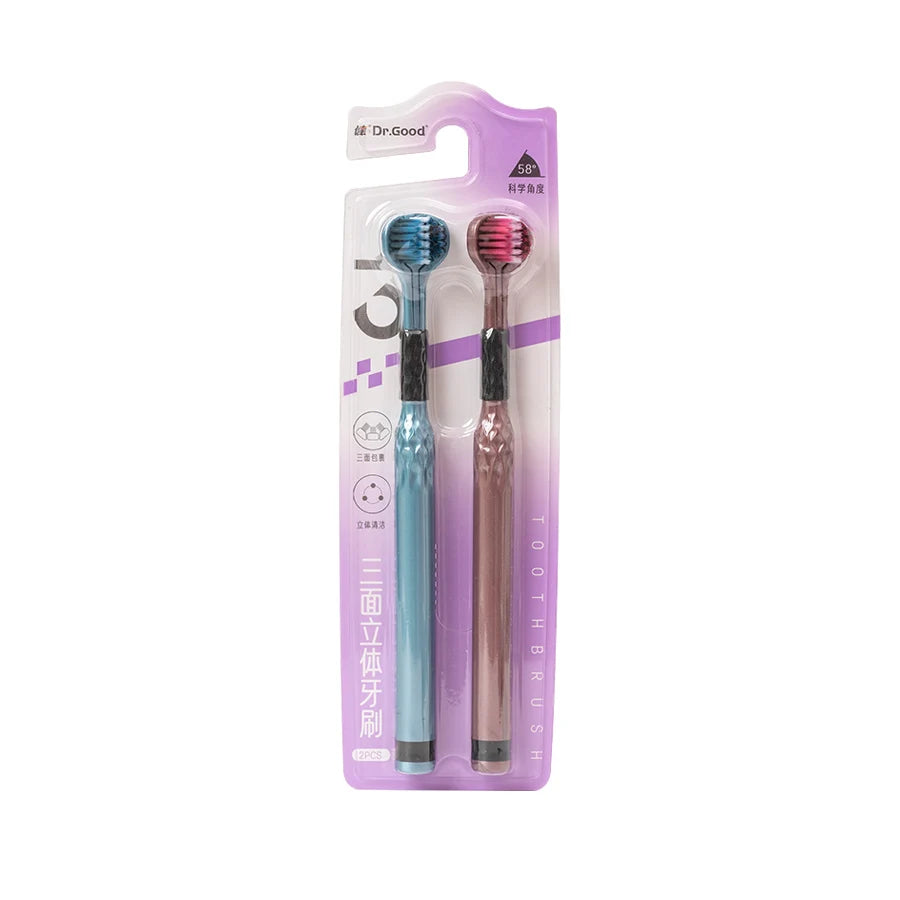 RUZOFO 3D U-Shaped Toothbrush 4-Pack – Soft Bristles U-Shaped Toothbrush HIP C773-B 2pcs