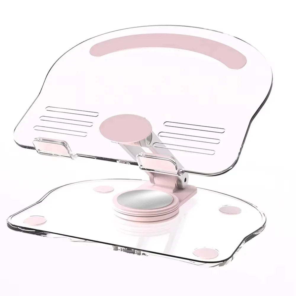 Transparent Acrylic Tablet Stand – 360° Rotating Phone Holder Tablet & Phone Stand HIP Pink
