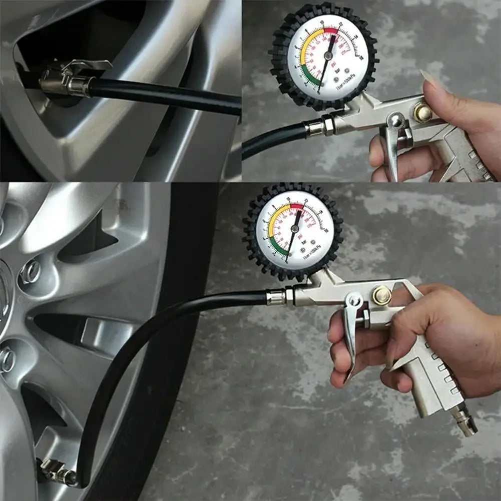 0-16Bar/0-220Psi Auto Tire Pressure Gauge Pressure Gun Type For Air Compressor Car Motorcycle SUV Inflator Pump Tire Repair Tool HIP