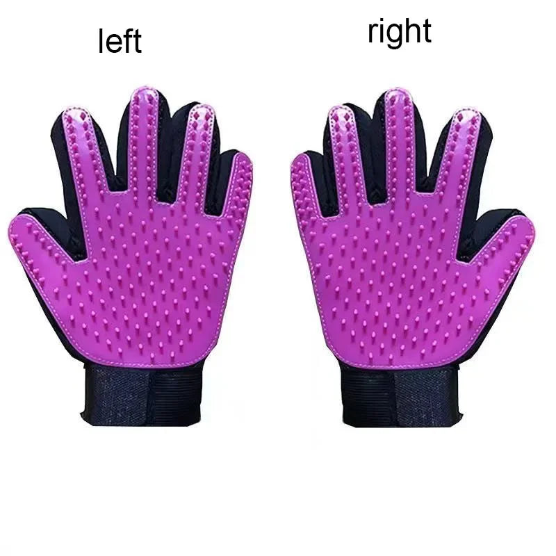 Silicone Pet Grooming Glove – Dog & Cat Deshedding Brush Pet Grooming Glove HIP C790-Purple 2pcs