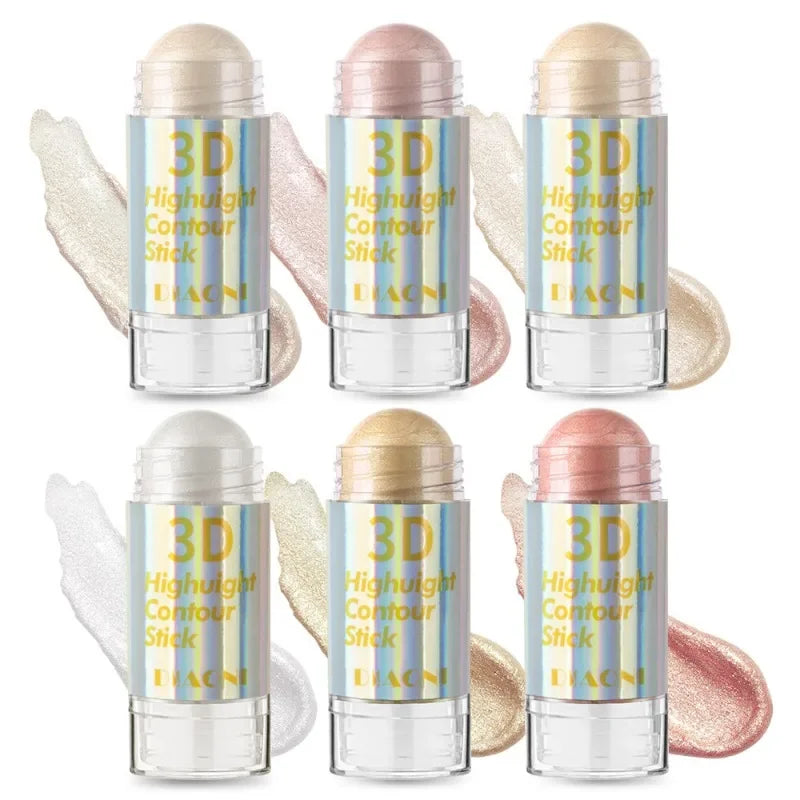 6-Color 3D Shimmer Highlighter & Contour Bronzer Stick Highlighter Bronzer Stick HIP