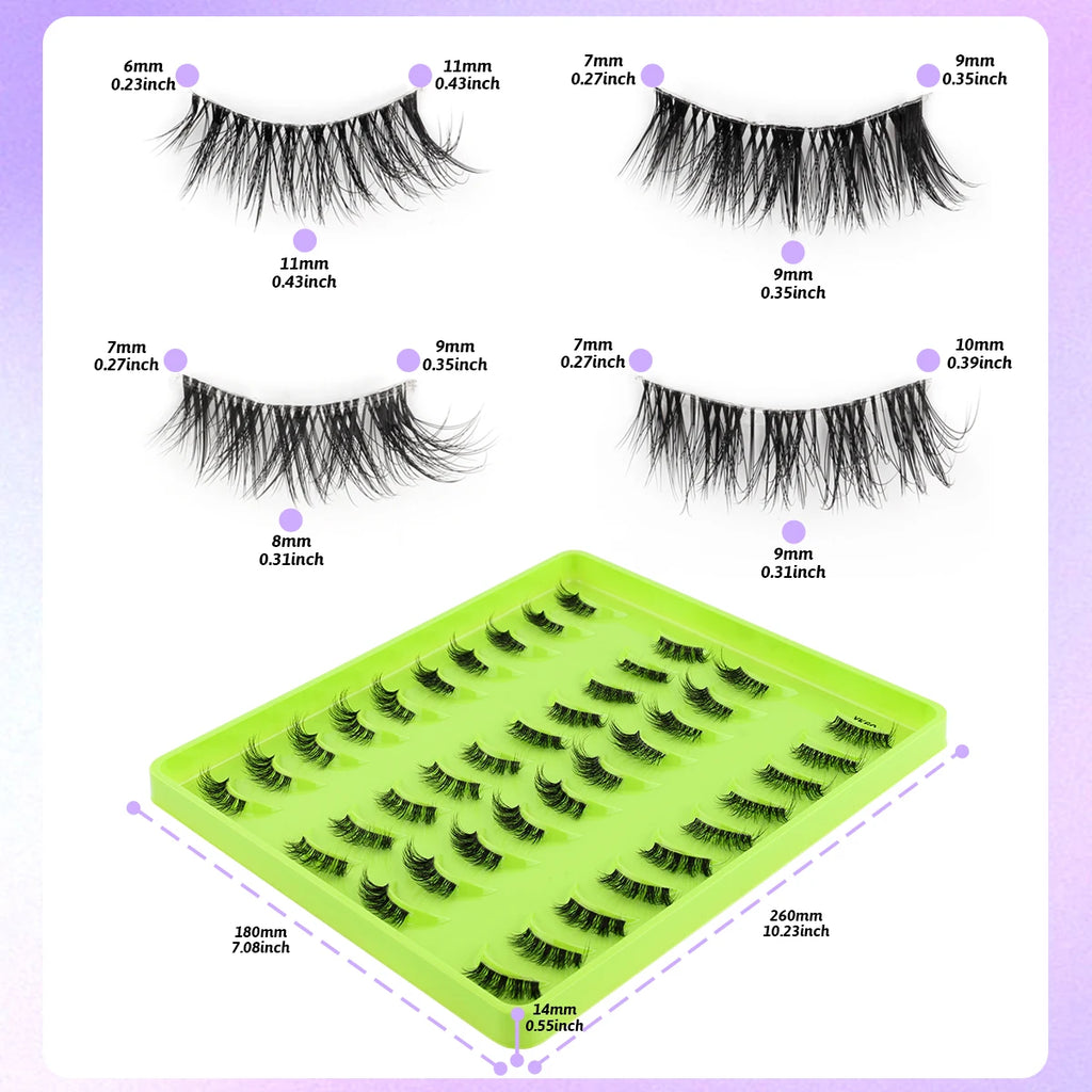 Half Lashes 3/10/20 Pairs Eyelashes Wispy Soft Natural 3D Mink Lashes Makeup Volume Fluffy Half False Eyelash Cilios Tools HIP