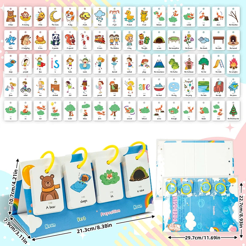 Sentence-Building Flip Chart – 78-Card Vocabulary Learning Kit Educational Learning Kit HIP Multicolor