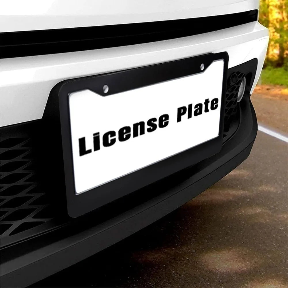 Dominican Republic Flag License Plate Frame – Black Steel License Plate Frame HIP