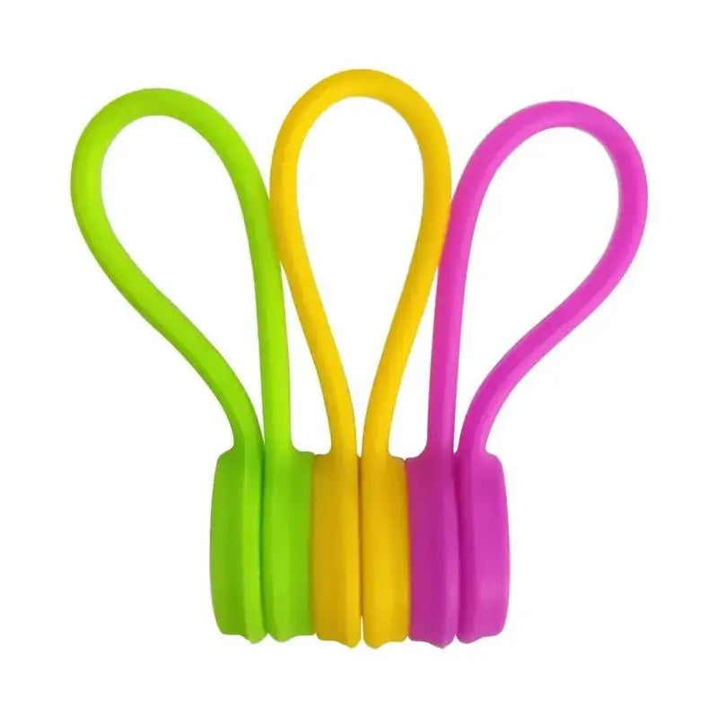 6-Pack Magnetic Silicone Cable Ties – Reusable Cord Organizer Magnetic Cable Ties HIP