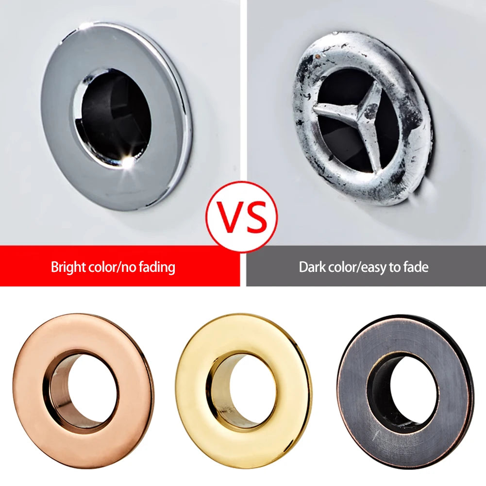 Kitchen Sink Hole Round Overflow Cover Remplacement Kitchen Bathroom Basin Trim Bath Sink Hole Cap Wash Basin Overflow Ring Plug HIP