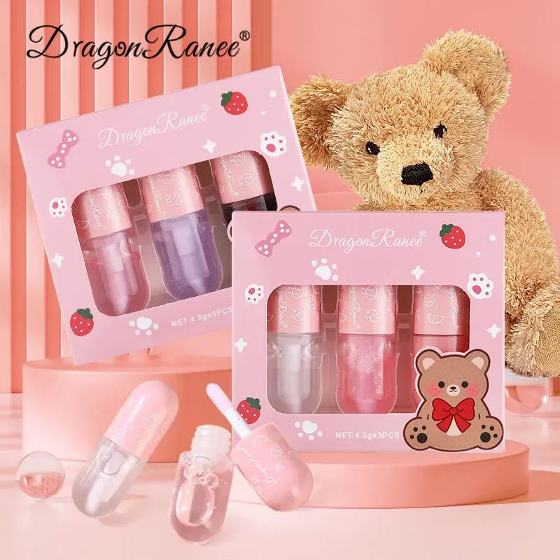Dragon Ranee Pearly Mirror Lip Gloss Set – 3-Piece Glaze Mirror Lip Gloss Set HIP