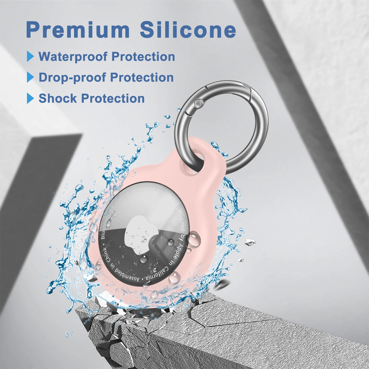 Waterproof Apple AirTag Case – Silicone Carabiner Keychain GPS Tracker Case HIP