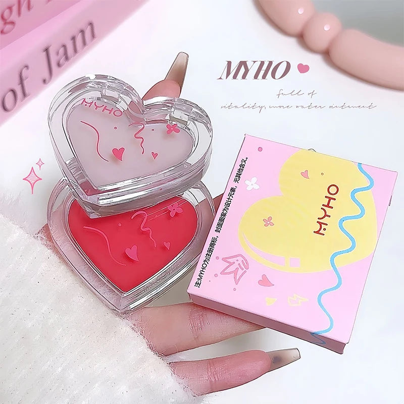 Love Heart Water Light Shimmer Cream Multiuse Natural Rose Pink Blush Clear Transparent Face Brighten Contour Body Highlighter HIP