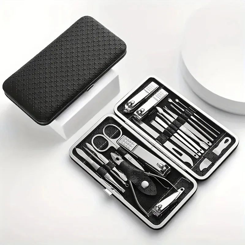 19-Piece Stainless Steel Manicure & Pedicure Set with Case Manicure Pedicure Set HIP