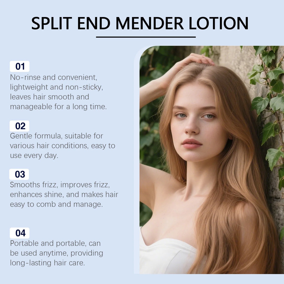 70g Leave-In Split End Mender & Frizz Control Hair Cream Leave-In Hair Treatment HIP