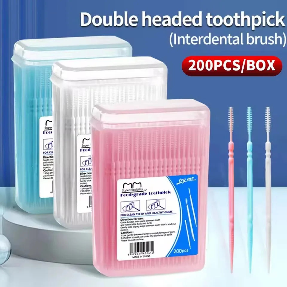 RUZOFO Double-Headed Interdental Toothpicks 120/200 PCS Box Interdental Toothpick HIP