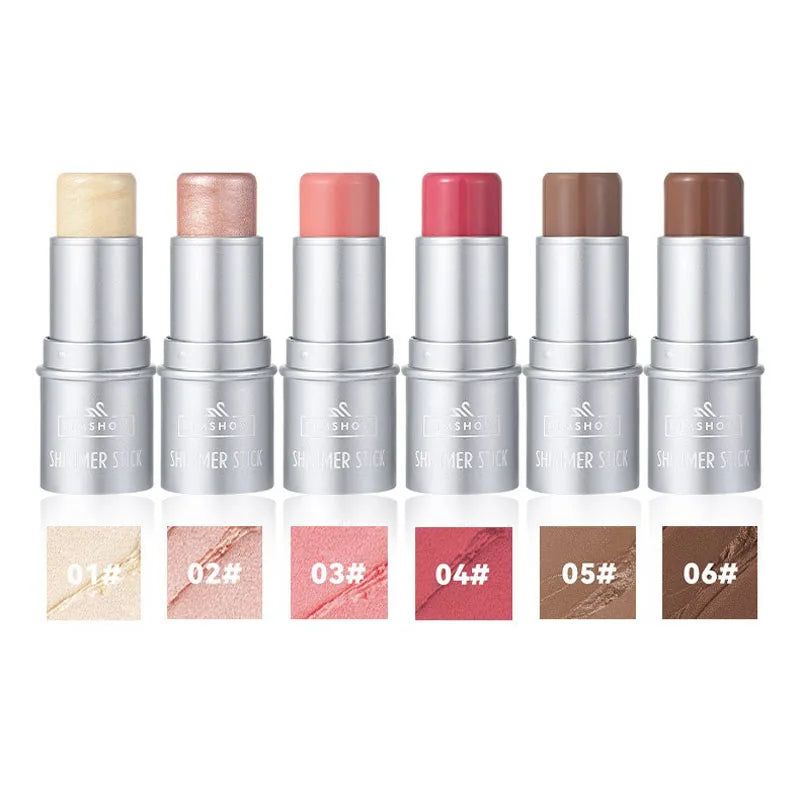Face Brown Contouring Bronzer Stick Multifunctional Highlighter Blush Silkworm Brightening Sculpt Facial Outline Shadow Cosmetic HIP