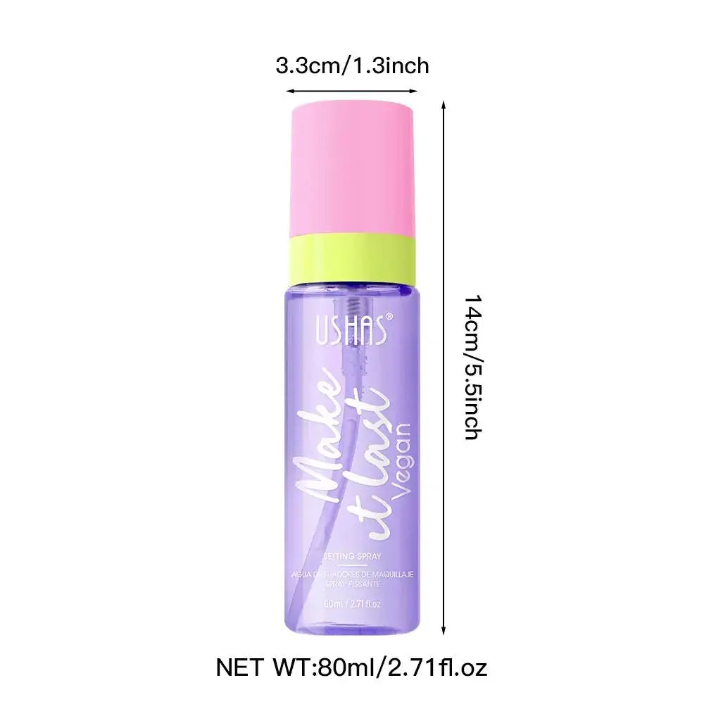 USHAS 80ml Oil Control Setting Spray – Waterproof Face Mist Makeup Setting Spray HIP