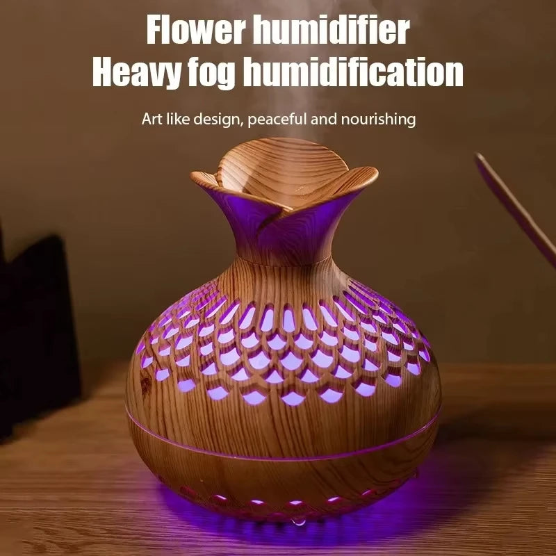 Wood Grain Mini USB Humidifier & Aroma Diffuser 300ml Ultrasonic Humidifier Diffuser HIP
