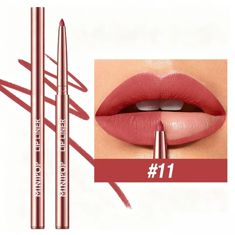 12 Colors Matte Lip Liner，Waterproof, Durable, Easy to Color, Long-Lasting,Full Plump Lip Shape Contour ，Lip Outline Cosmetic HIP 11